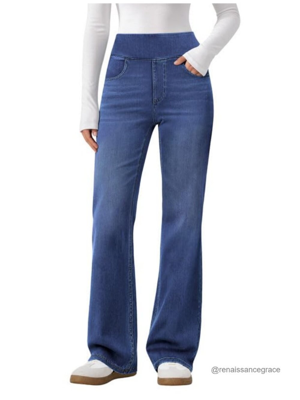 High Stretch Pull On Bootcut Jeans